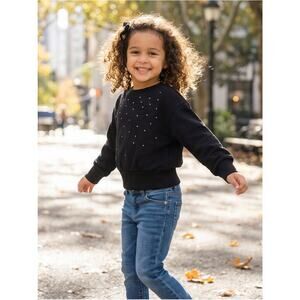 OshKosh B’gosh Black Knit Top with Rhinestone Studs